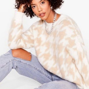 Nasty Gal Herringbone Oversized Sweater